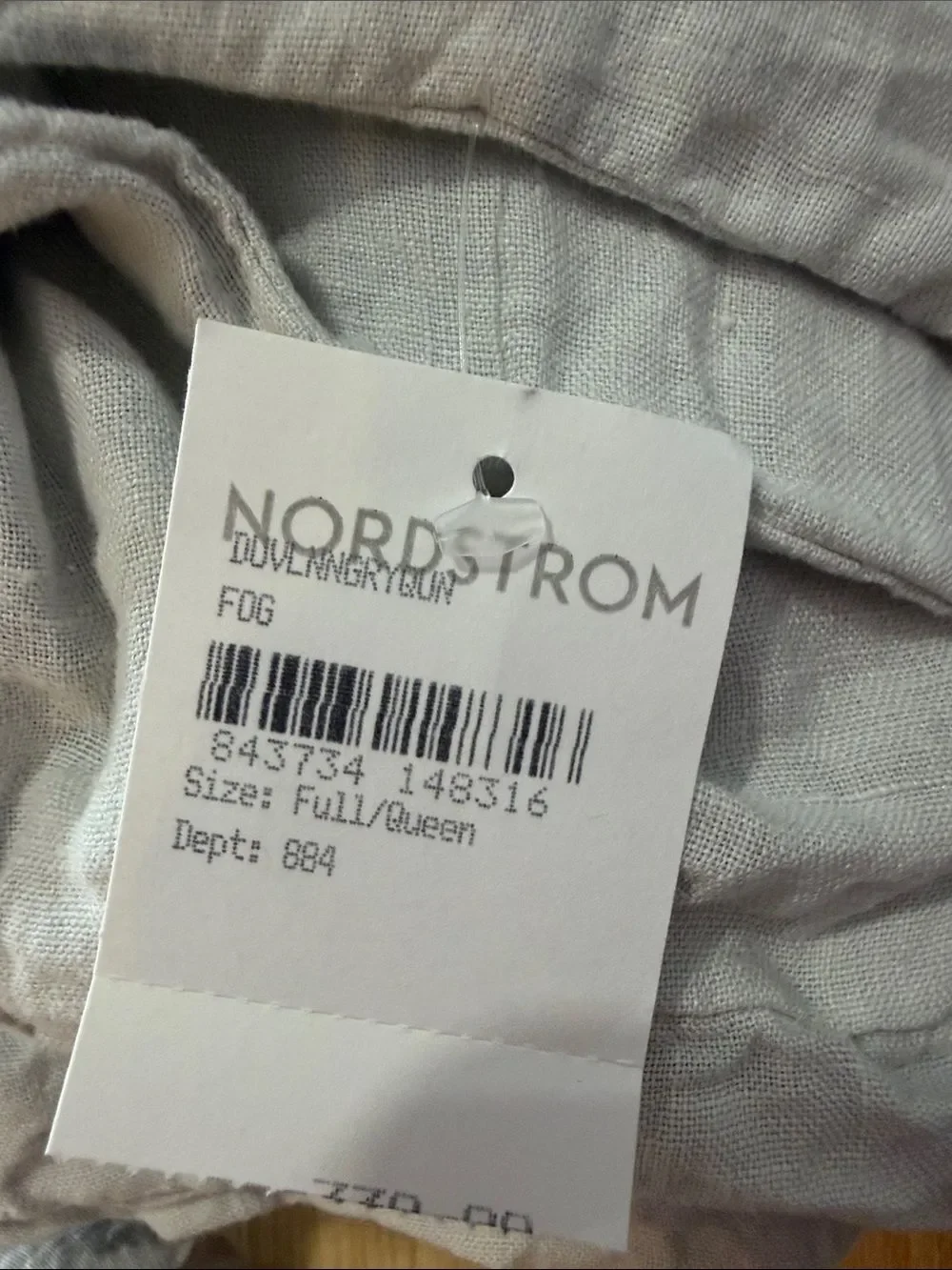 Parachute 100% Linen Duvet in Fog Full/Queen $330